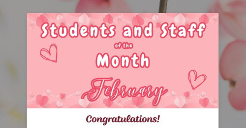 Students & Staff of Month Feb 2024