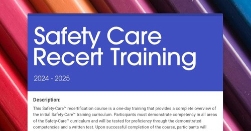 Safety Care Recert Training