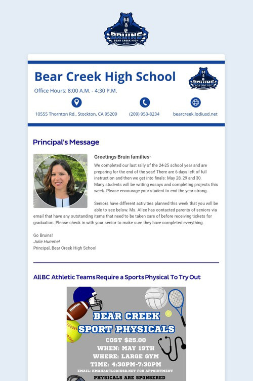 05/18/2025 BCHS Weekly Newsletter