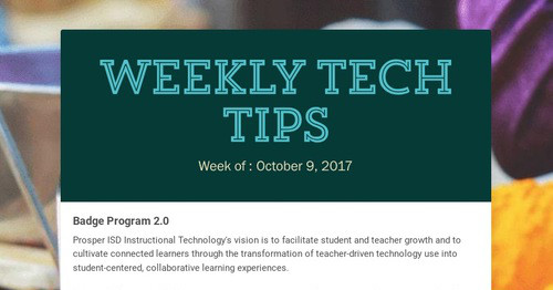 Weekly Tech Tips | Smore Newsletters