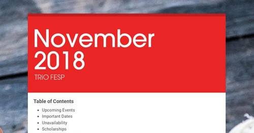 November 2018 | Smore Newsletters For Education