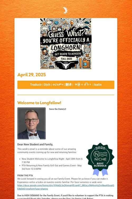 Longfellow Admissions News