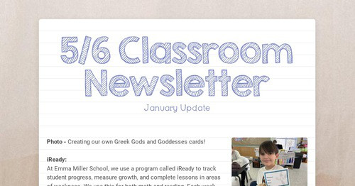 5/6 Classroom Newsletter