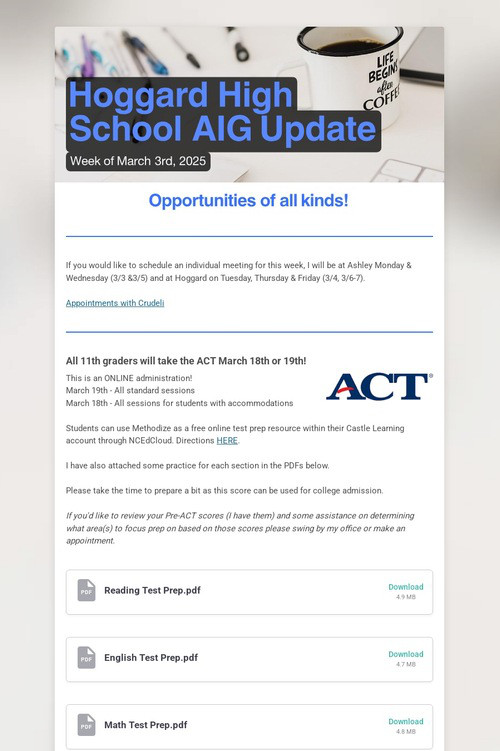 Hoggard High School AIG Update