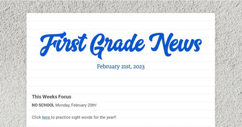 First Grade News