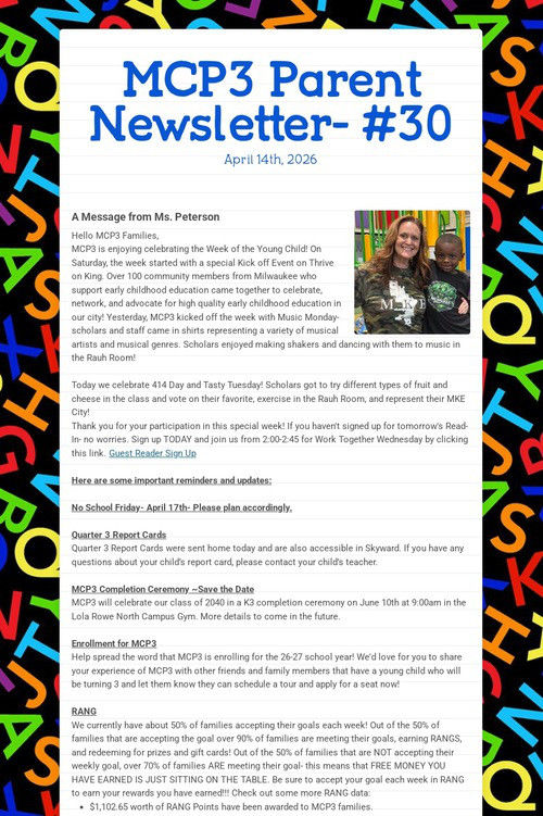 MCP3 Parent Newsletter- #30