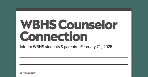 WBHS Counselor Connection