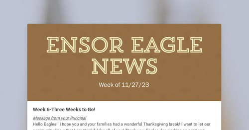 Ensor Eagle News