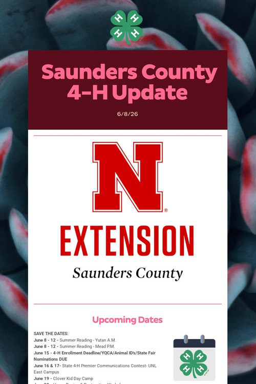 Saunders County 4-H Update