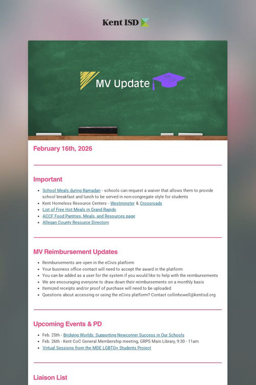 MV Update