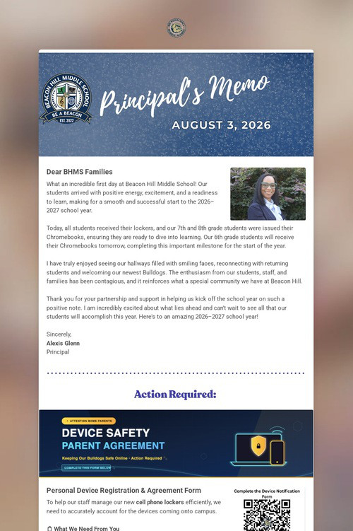 A Message From Principal Glenn