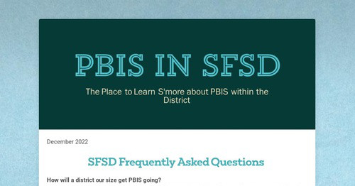 PBIS in SFSD