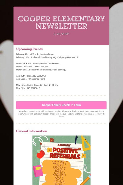 Cooper Elementary Newsletter