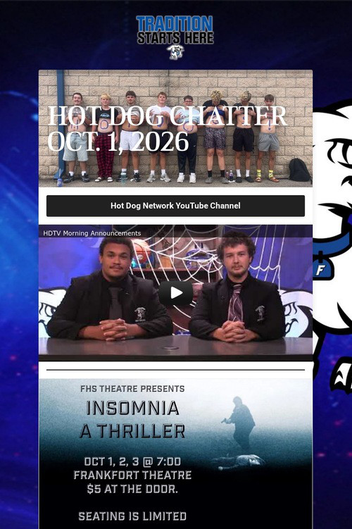 HOT DOG CHATTER OCT. 1, 2026
