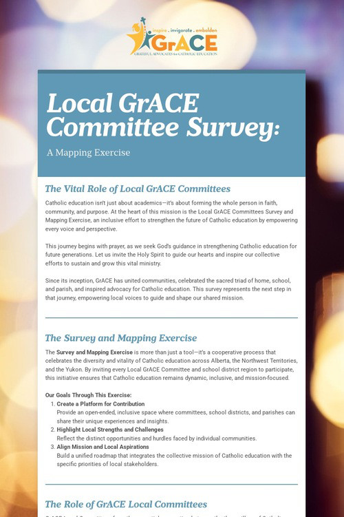 Local GrACE Committee Survey: