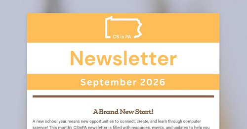 September 2026 Newsletter