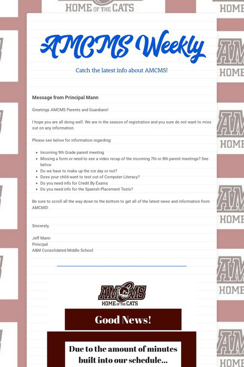 AMCMS Weekly