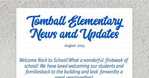 Tomball Elementary News and Updates