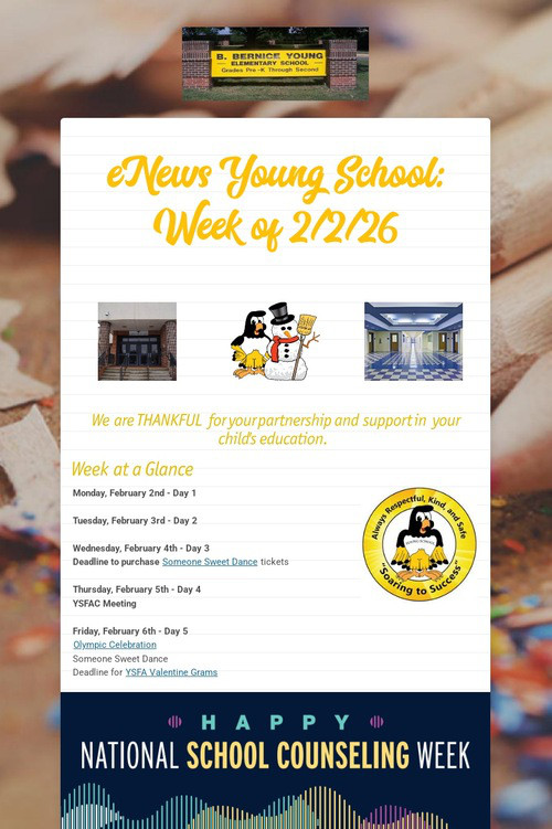 eNews Young School: Week of 2/2/26