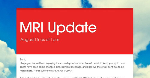 MRI Update | Smore Newsletters for Business