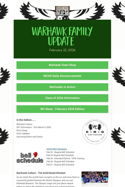 Warhawk Family Update