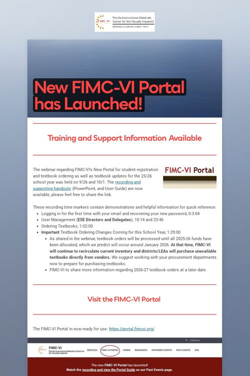 New FIMC-VI Portal has Launched!