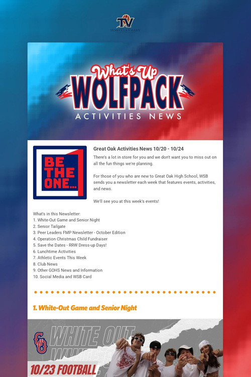 What's Up Wolfpack  10/20 - 10/24