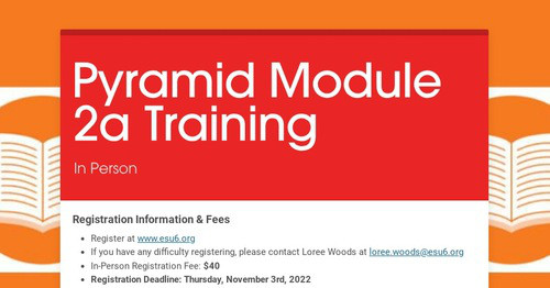 Pyramid Module 2a Training | Smore Newsletters for Education