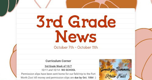 3rd Grade News