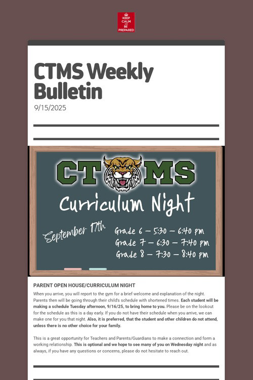 CTMS Weekly Bulletin