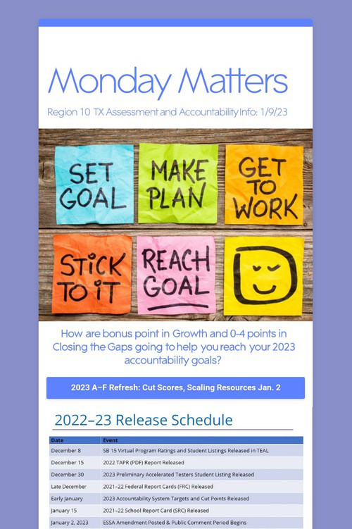 Monday Matters