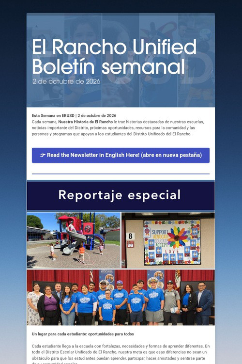 El Rancho Unified Boletín semanal