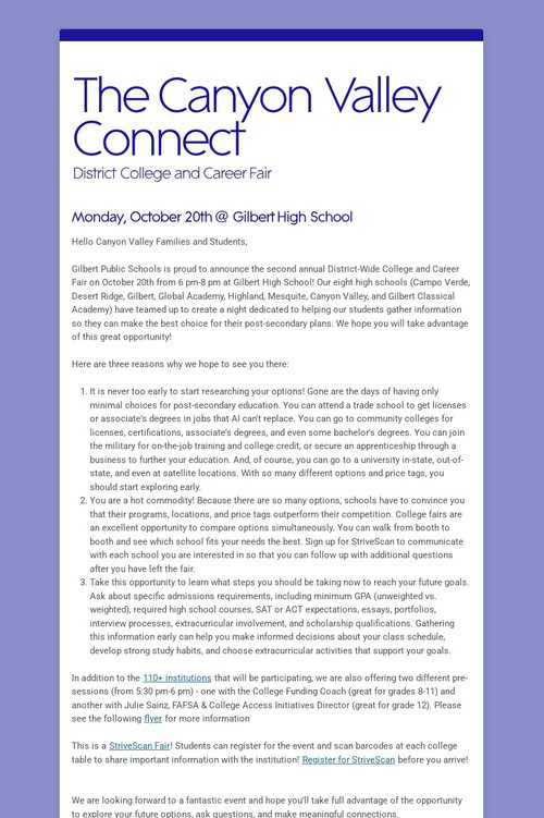 The Canyon Valley Connect