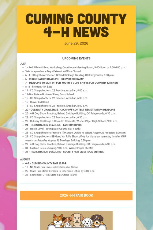 Cuming County 4-H News
