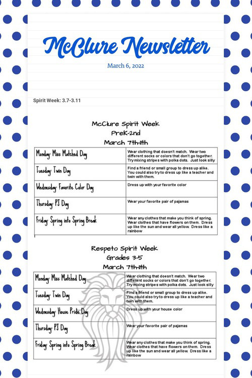 McClure Newsletter