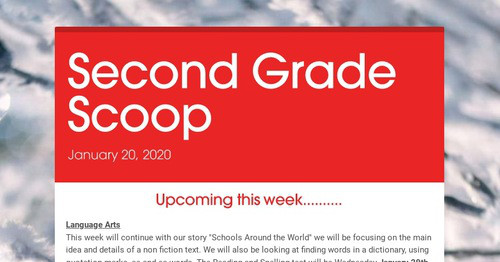 Second Grade Scoop | Smore Newsletters for Education