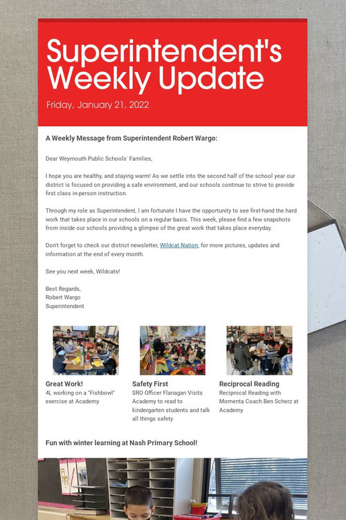 Superintendent's Weekly Update