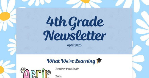 4th Grade Newsletter