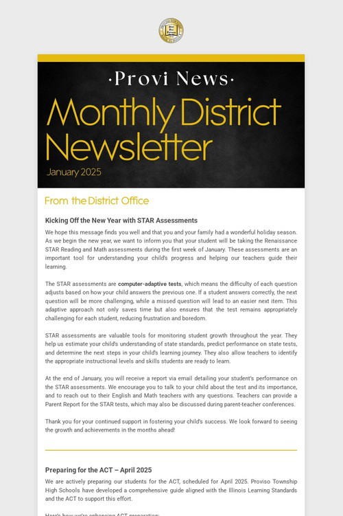 Monthly District Newsletter