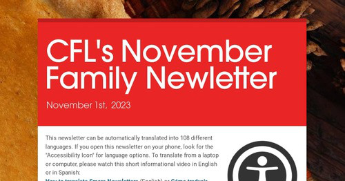 CFL's November Family Newletter