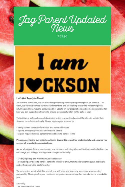 Jag Parent Updated News