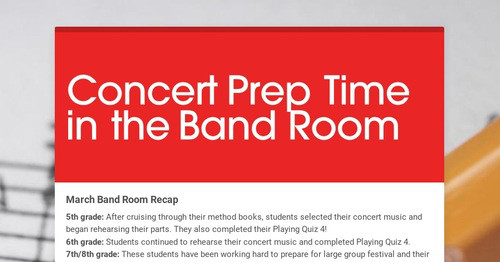 Concert Prep Time in the Band Room