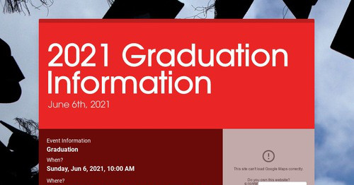 2021 Graduation Information