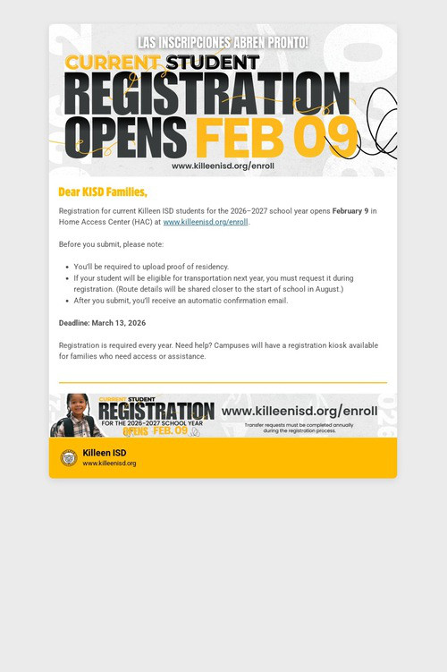 26-27 Current Student Registration