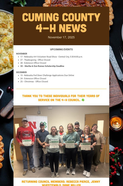 Cuming County 4-H News