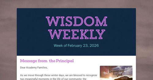 Wisdom Weekly - February 23, 2026