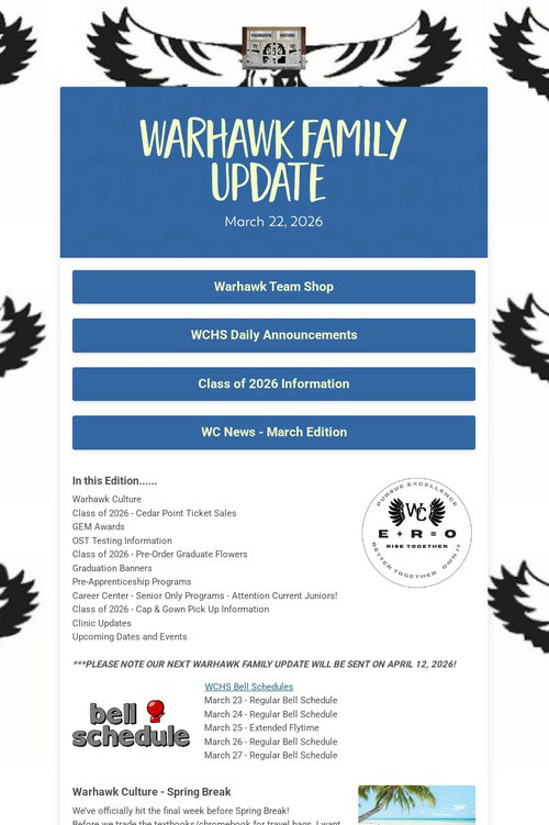 Warhawk Family Update