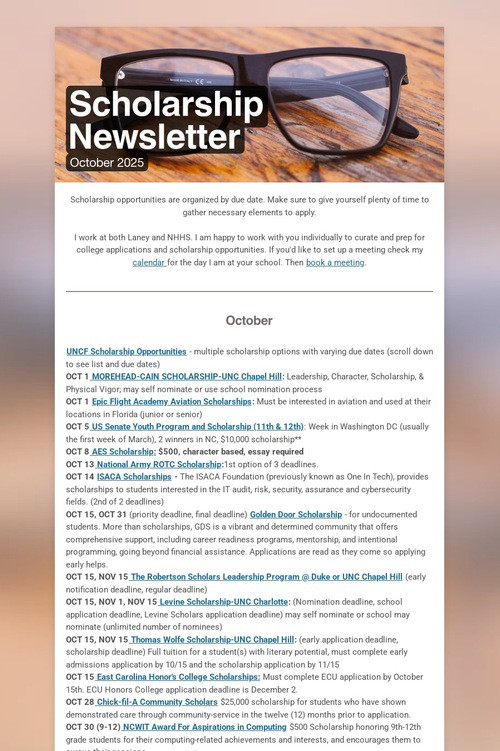 Scholarship Newsletter