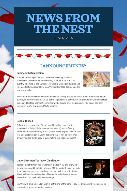 NEWS FROM THE NEST