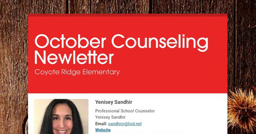 October Counselor's Newletter